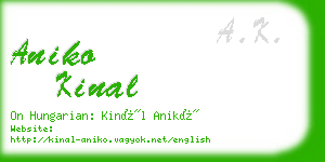 aniko kinal business card